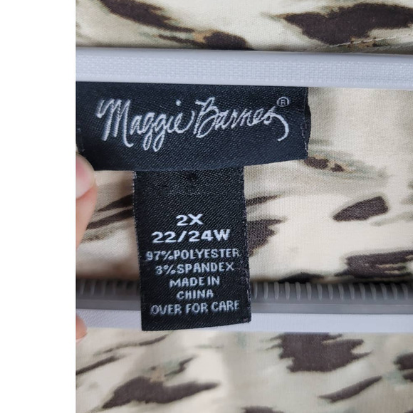 Maggie Barnes Women's Animal Print Button Front 2X 22/24W - Picture 6 of 6